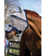 RAMBO FLYMASK PLUS NON TREATED OATMEAL/CHERRY, PEACH & BLUE /HORSE