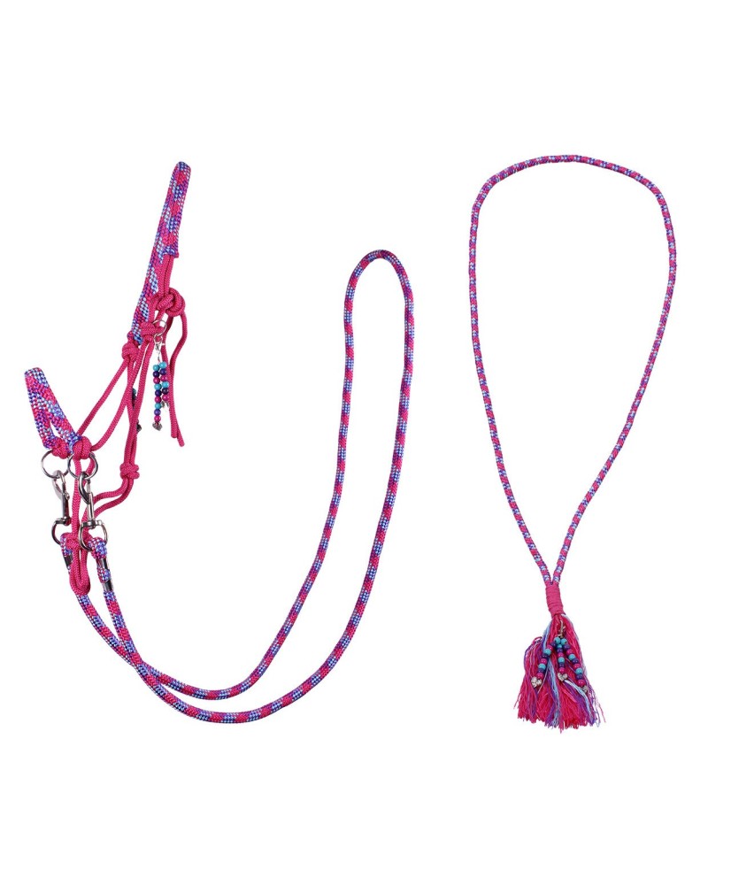 Licol corde combi Liberty fushia