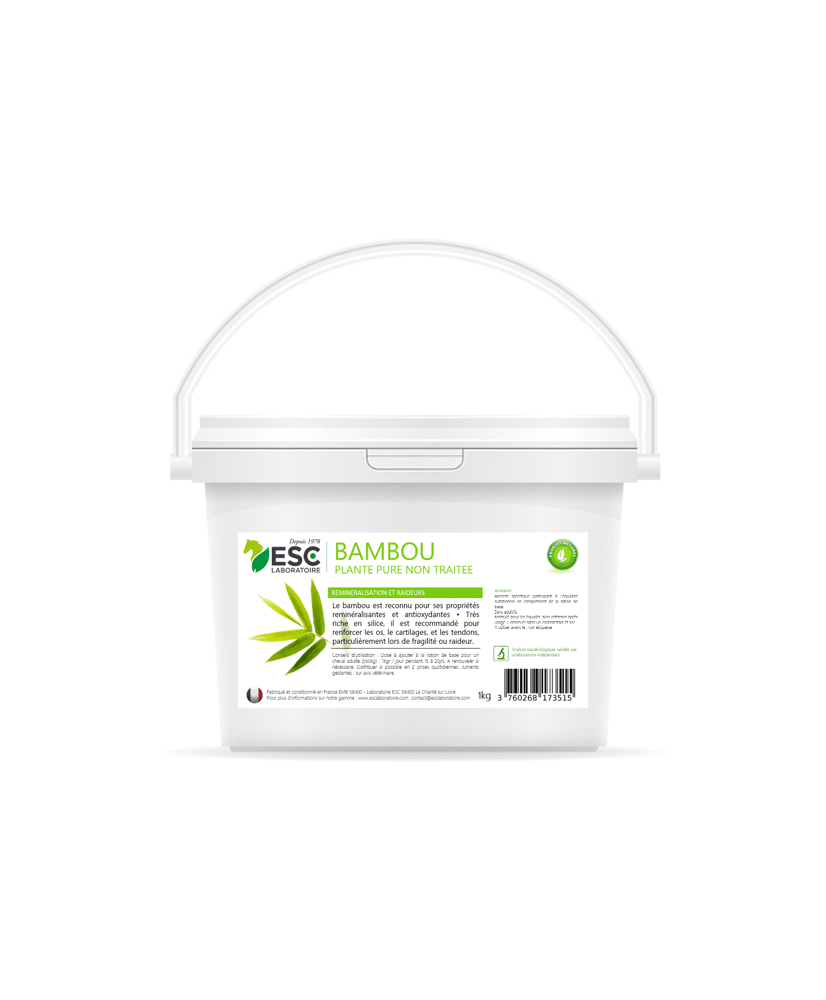 BAMBOU – Reminéralisation et raideurs cheval – Plante pure